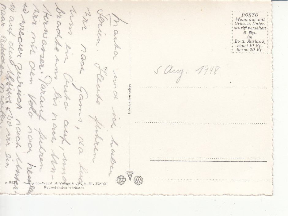 Ansichtskarten: Churfirsten 1948 – Gebraucht aus Bürglen TG von StampGraf 1