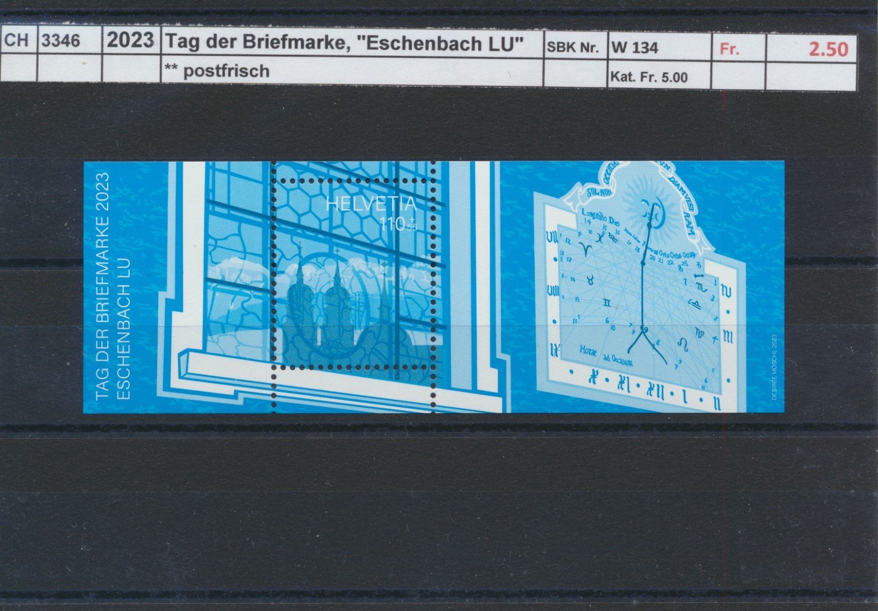 Tutti i francobolli: 2023 Tag der Briefmarke, "Eschenbach LU" - Block, ** – Nuovo (secondo la descrizione) da Winterthur venduto da Zupogeru