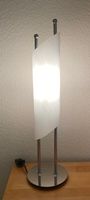 Tischlampe Tischleuchte Chrom glänzend mit Glaslampenschirm