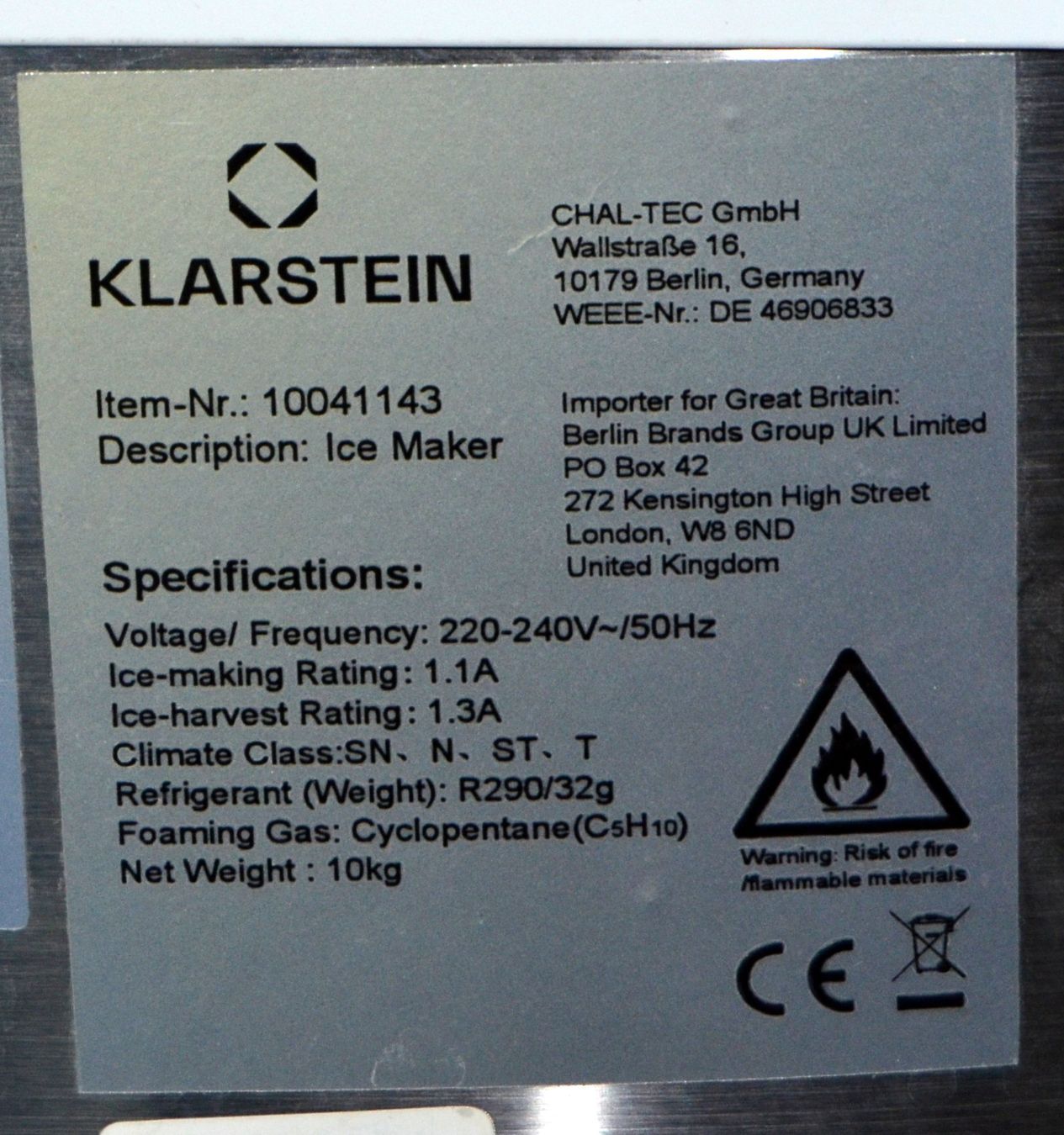 Elettrodomestici da cucina: Klarstein Eiswürfelmaschine / l Machine à glaçons – Usato da Collonges venduto da arashee 6