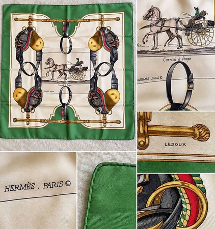 Carré Hermès vintage 90x90  Carrick à Pompe  Ledoux »