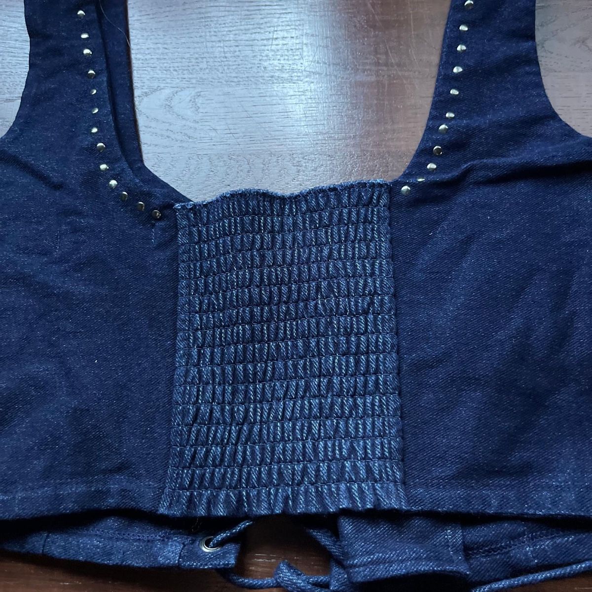 Tops: Sexy Top corto in jeans con lacci e borchie – Neu (gemäss Beschreibung) aus Locarno von Fixed8 4