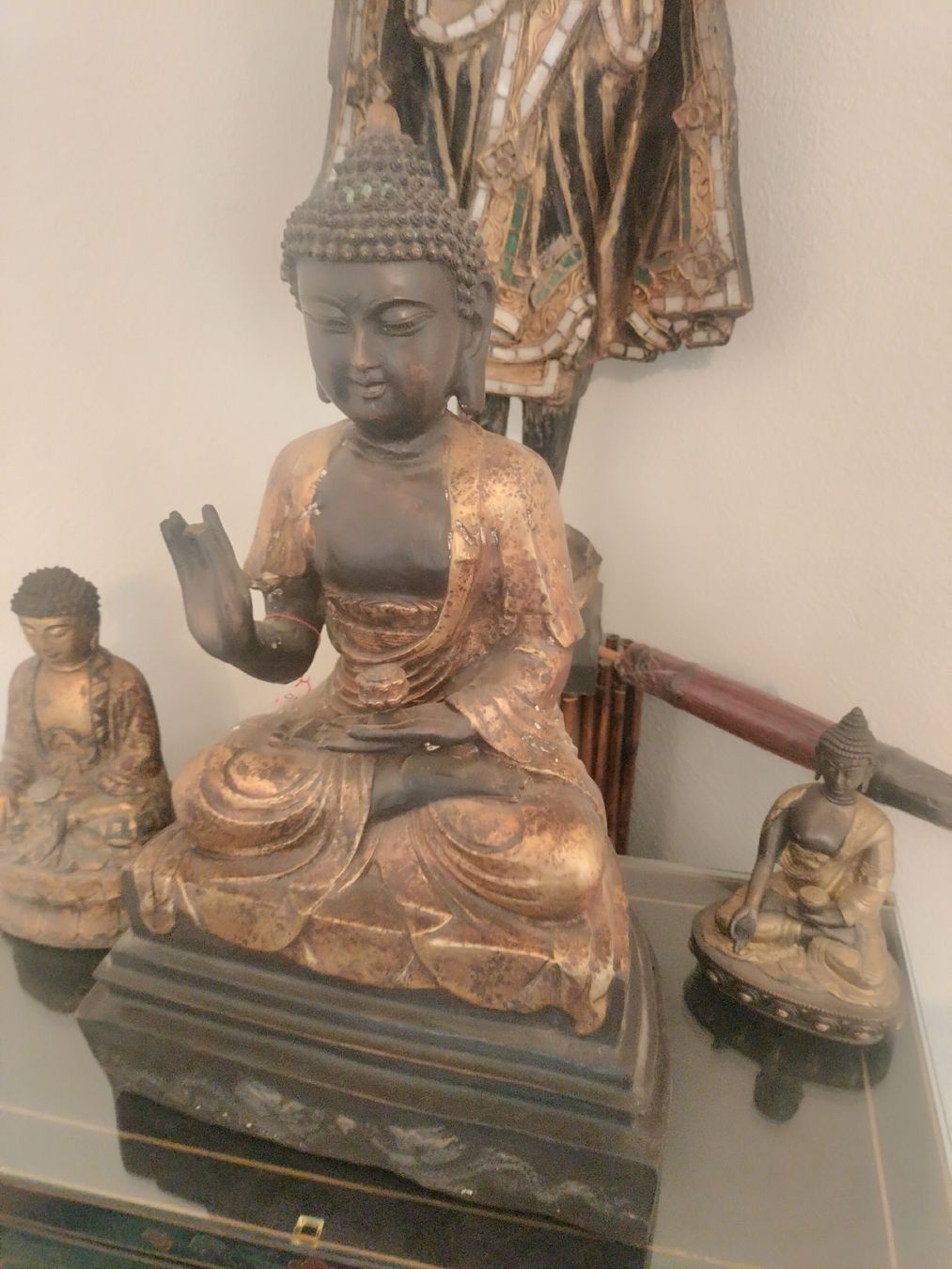 Figuren: Antike Bronze-Skulptur Buddha, – Gebraucht aus Zwingen von inf_2blh