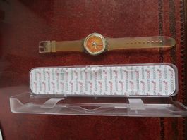 Montre Swatch deco orange
