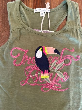 Shirt von Bondi (Blue Pataya) mit Tukan, Gr. 128, NEU