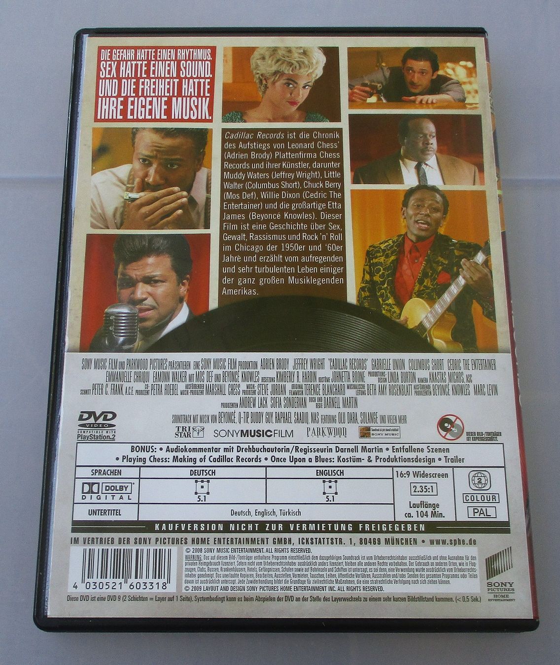 Tutti i DVDs: CADILLAC RECORDS - Adrien Brody/Beyonce – Usato da Wattwil venduto da Muriel10 1