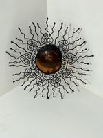 Schmiedeeiserne Wanddeko Sonne Vintage Deko Metall Wandkerze
