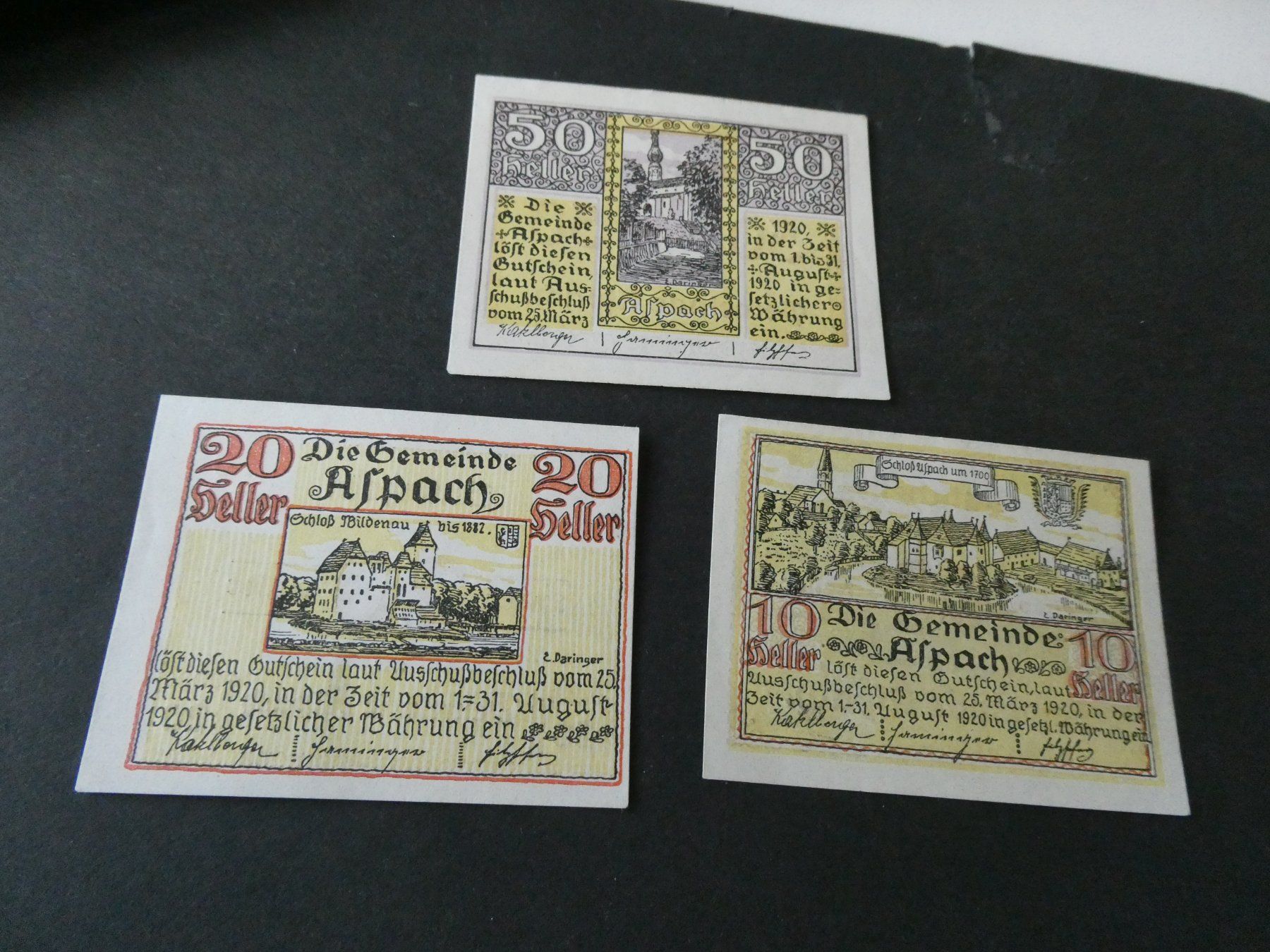 Banknoten: Oesterreich, Aspach - Notgeldscheine – Gebraucht aus Hinterforst von Rohusri