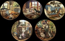 Teller-Set 5 Stück „Die schönsten Katzen-Ruheplätze“