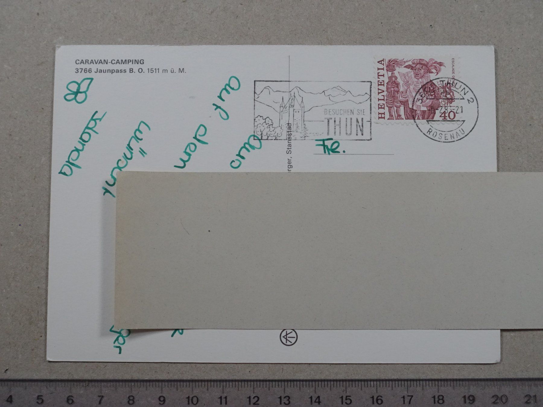 Cartoline postali: Jaunpass, Caravan Camping, 1983, Ski, Skilift – Usato da Lenzburg venduto da fh1 1