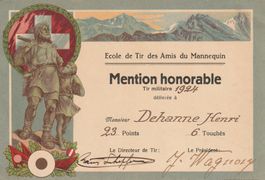 Mention honorable Genève 1924 / Ehrenmeldung