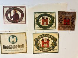 5 Etiketten Brauerei Feldschlösschen