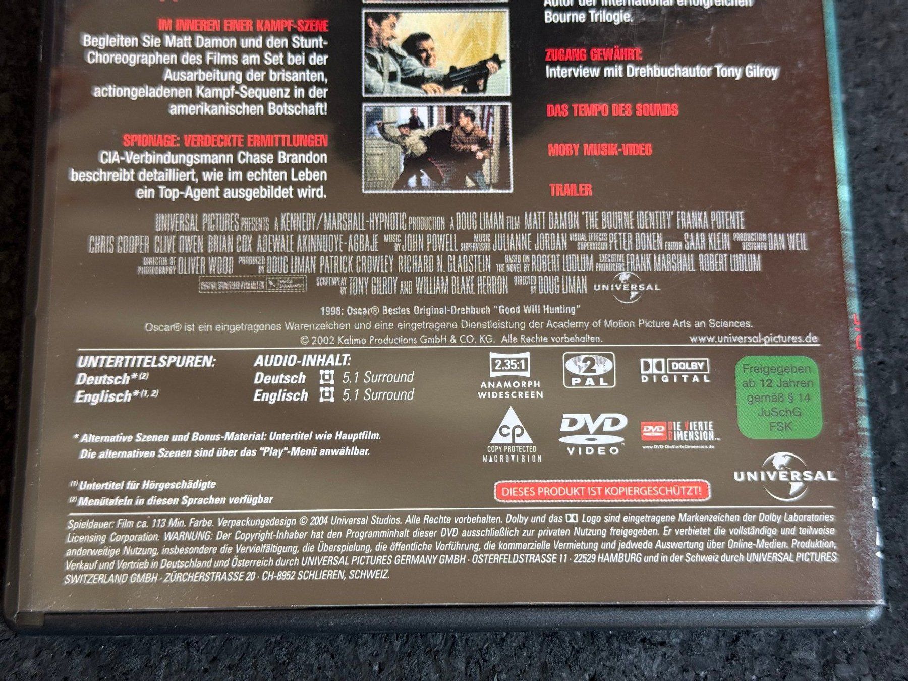 Alle DVDs: Die Bourne Identität Special Edition DVD DE/EN – Gebraucht aus Fribourg von tschjoly 3
