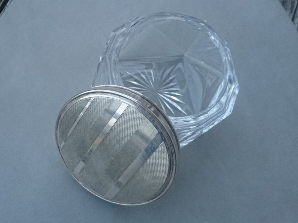 Flaconi: Glas Dose - Art Deco - 835 Silberdeckel – Usato da Winterthur venduto da avelotte 6