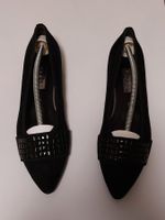 Gabor Damen Ballerinas Gr. 7 Schwarz Wildlederoptik