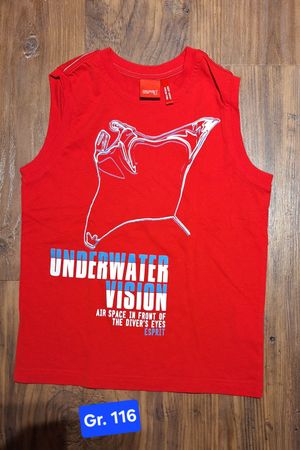 Rotes Esprit T-Shirt, Gr. 116, Motiv Unterwasser, Top!