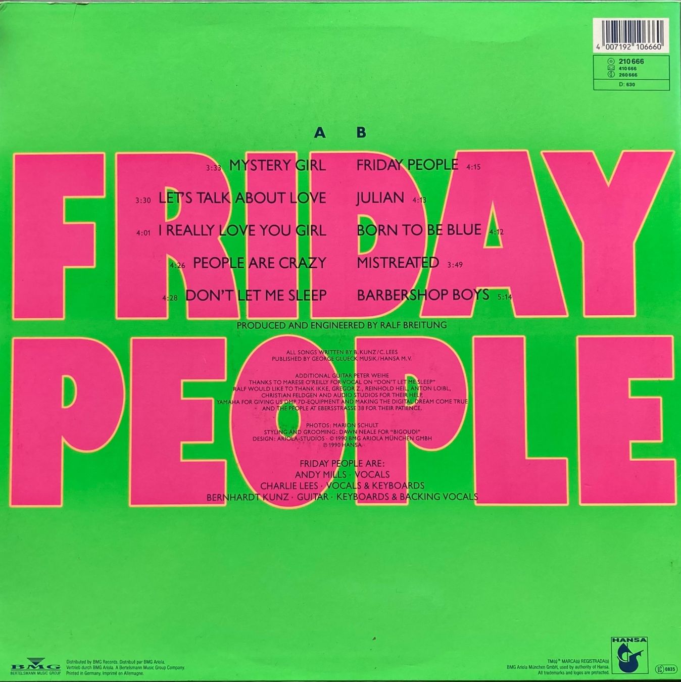 Dischi in vinile: FRIDAY PEOPLE - FRIDAY PEOPLE – Usato da Poliez-Pittet venduto da Newtown-Records 1