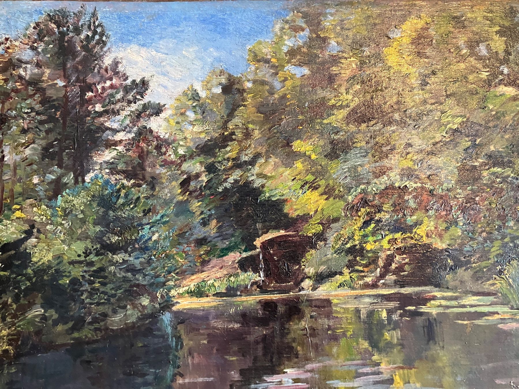 Dipinti: Bild, Gemälde, Fluss, Teich, Gemälde, Natur – Usato da Zürich venduto da Idbiw 3