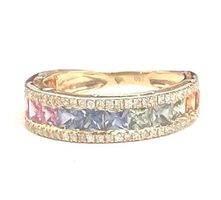 Ring mit 15 Rainbow Saphiren 1.88ct. und Diamanten, 2.450,-