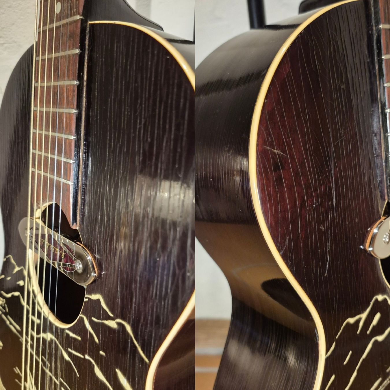 Framus Strumenti musicali: Rubber Bridge Conversion Framus 5/3 Camping 1950er – Usato da Winterthur venduto da NorrSydGuitars 3