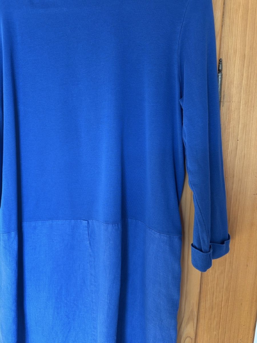 Vestiti: Sandwich Leinen Kleid, Gr. 38, blau – Usato da Lufingen venduto da Smily37 2