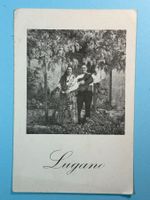 Antike Postkarte Lugano, Trachtenpaar, Glyzinien, ca. 1920er
