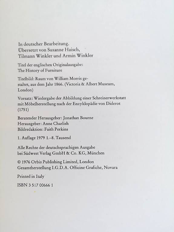 Libri: Die Geschichte der Möbel - Francis Watson – Usato da Burgistein venduto da LaLUZdelFARO 2