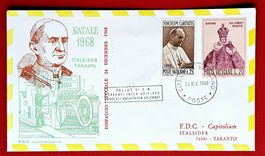 VATIKAN ITALIA FLUGPOST WEIHNACHTEN PAPST PAUL TARANTO 1968