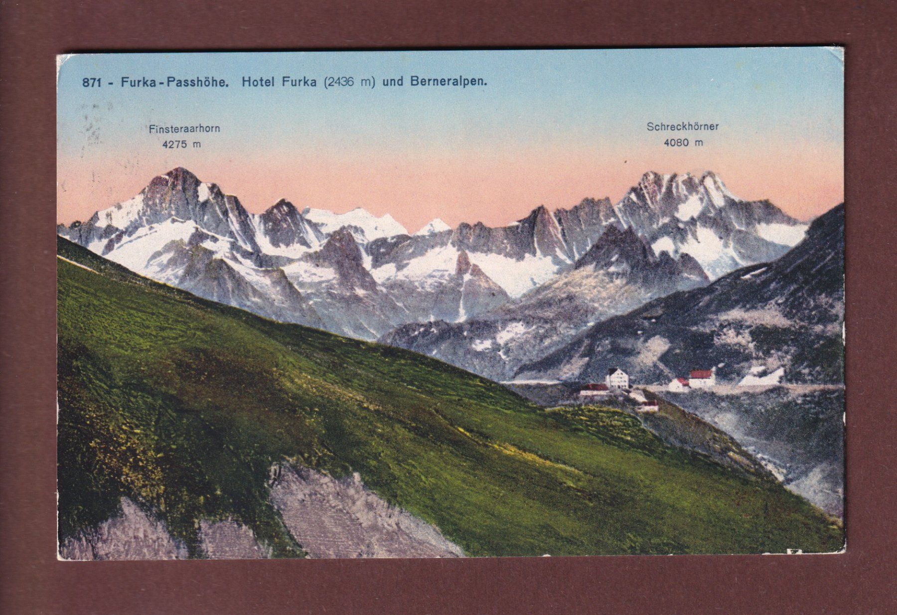 Ansichtskarten: FURKA-PASSHÖHE - Hotel - Berneralpen - 1930 – Gebraucht aus Pully von nicecards-shop