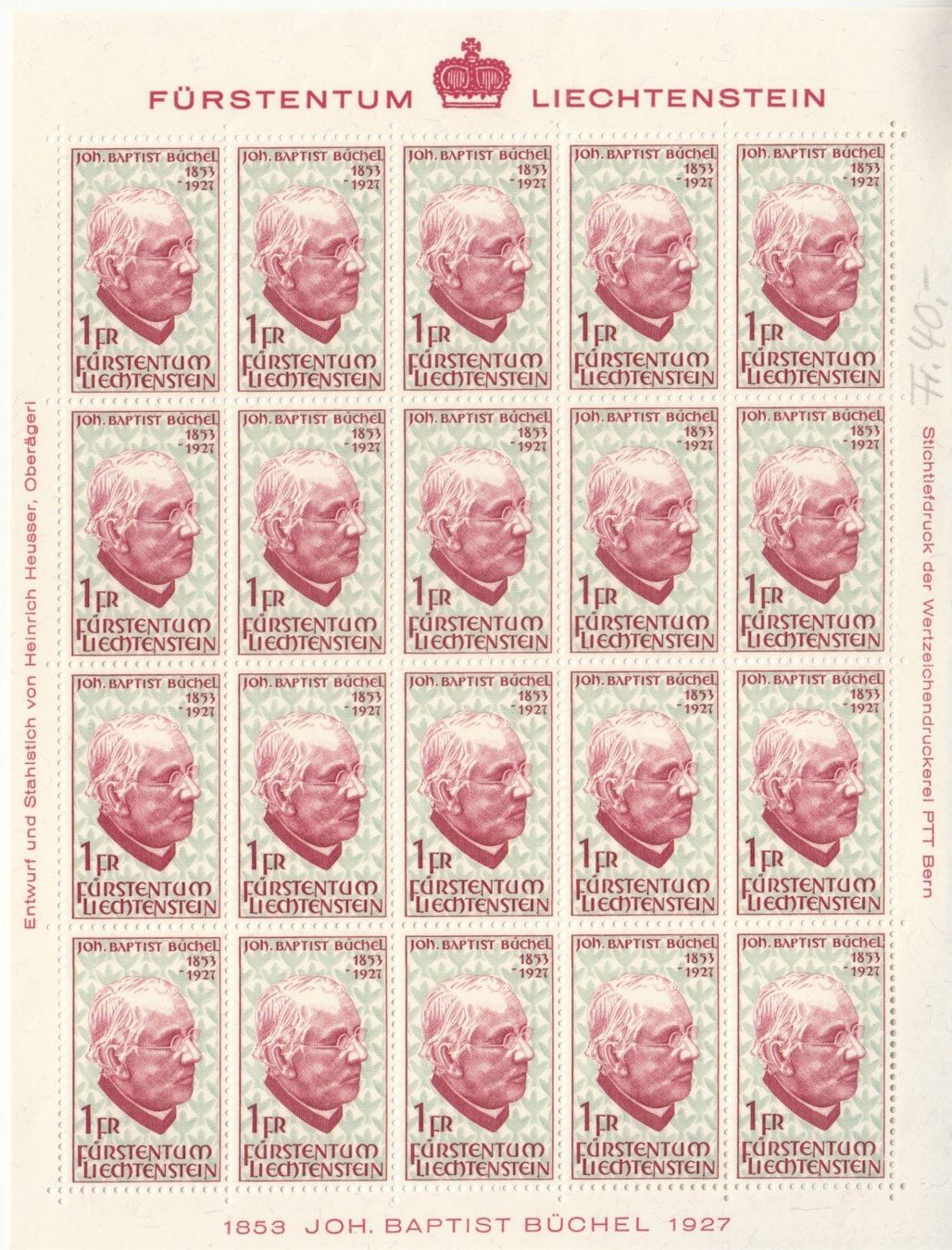 Alle Briefmarken: LBK 519 Bogen postfrisch – Gebraucht aus Bürglen TG von StampGraf