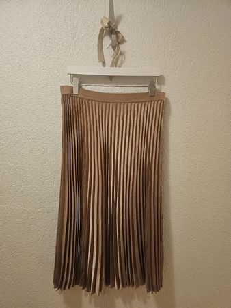 H&M Plissee Rock Gr. L, hellbraun Satin