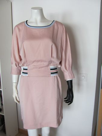 Damen Kleid rosa mit gestreiftem Bund guter Zustand