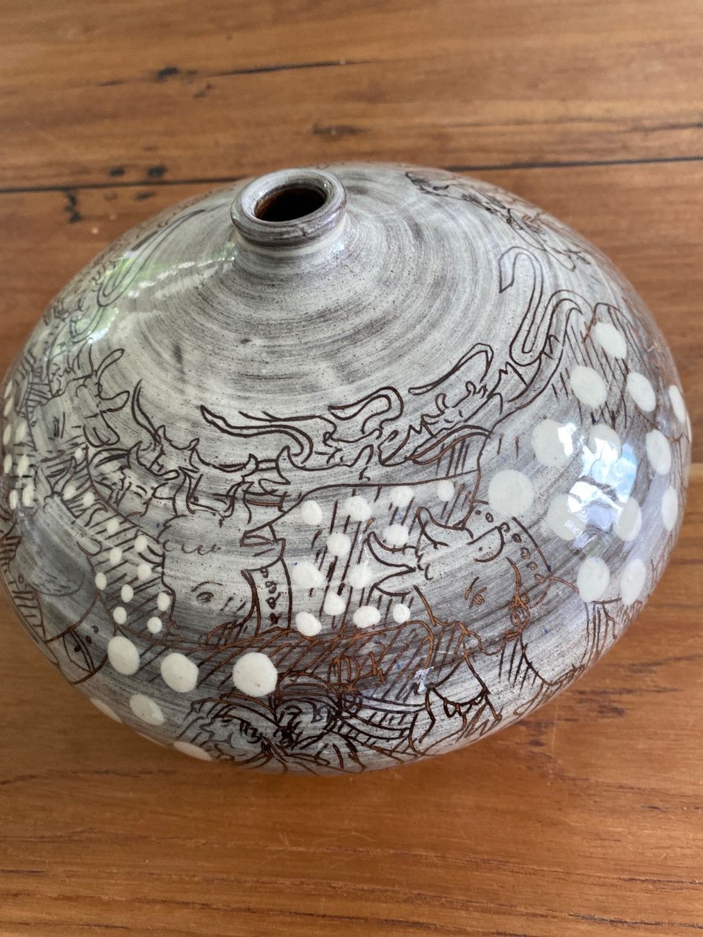 Vasi & Recipienti: Blumenvase mit Alpaufzug aus Keramik – Usato da Kriens venduto da Wundertuete17 3