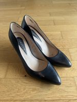 Blue high heeled shoes