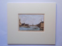 Zürich Schipfe Kupferstich im Passepartout