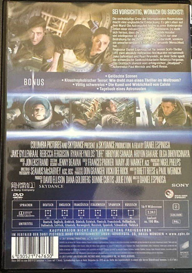 Tutti i DVDs: Life - Sci-Fi Thriller mit Gyllenhaal – Usato da Beringen venduto da Mantafisch1 1