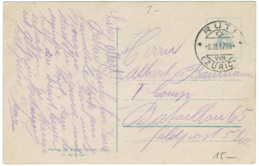 Ansichtskarten: AK Rüti 1917 – Gebraucht aus Zürich von Tolima194 1
