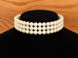 Collier Ras de Cou Vintage Perles Fantaisie Années 60 Choker