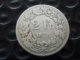 2 Fr. 1875   -  Ungereinigt  -