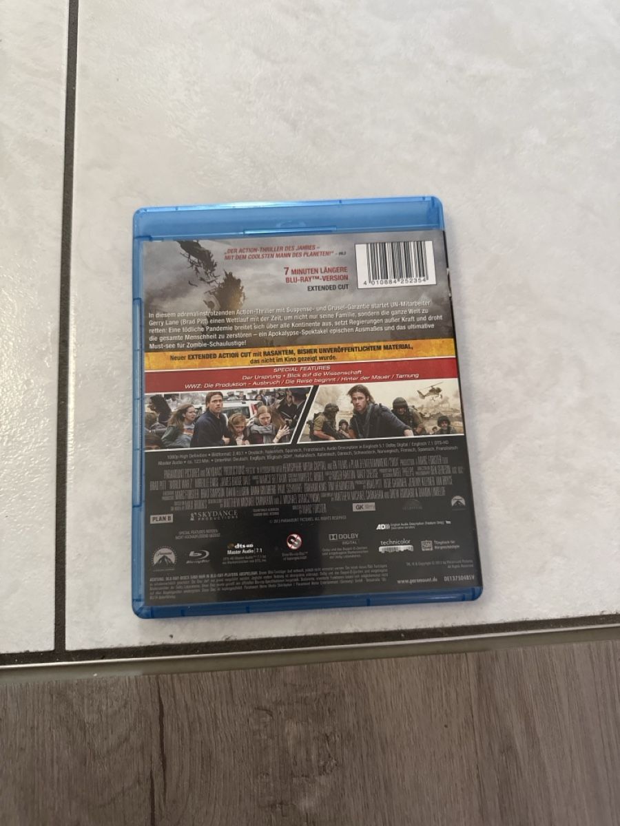 Alle DVDs: Blue Ray World War Z  – Gebraucht aus Sempach von Nimsaj5 1