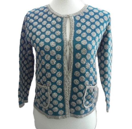 LIU JO Gr. 34 36 petrol/silber Cardigan kurz 10%Wolle sMasse