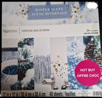 Winterliches Bastelpapier-Set, 48 Blatt, neuwertig