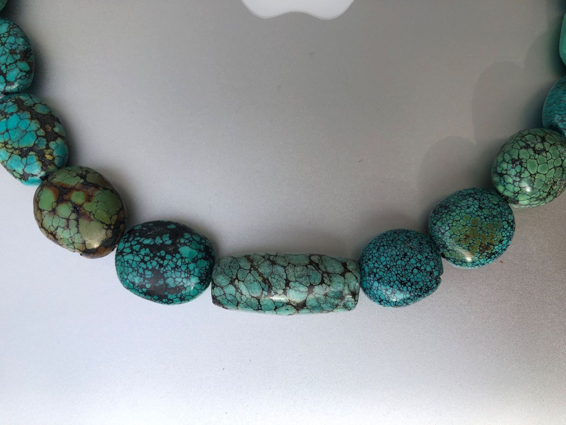 Ketten: TÜRKIS Collier  /  seltene  "Spiderweb"  Kette   47cm  Tibet – Gebraucht aus Seftigen von tigers12 2