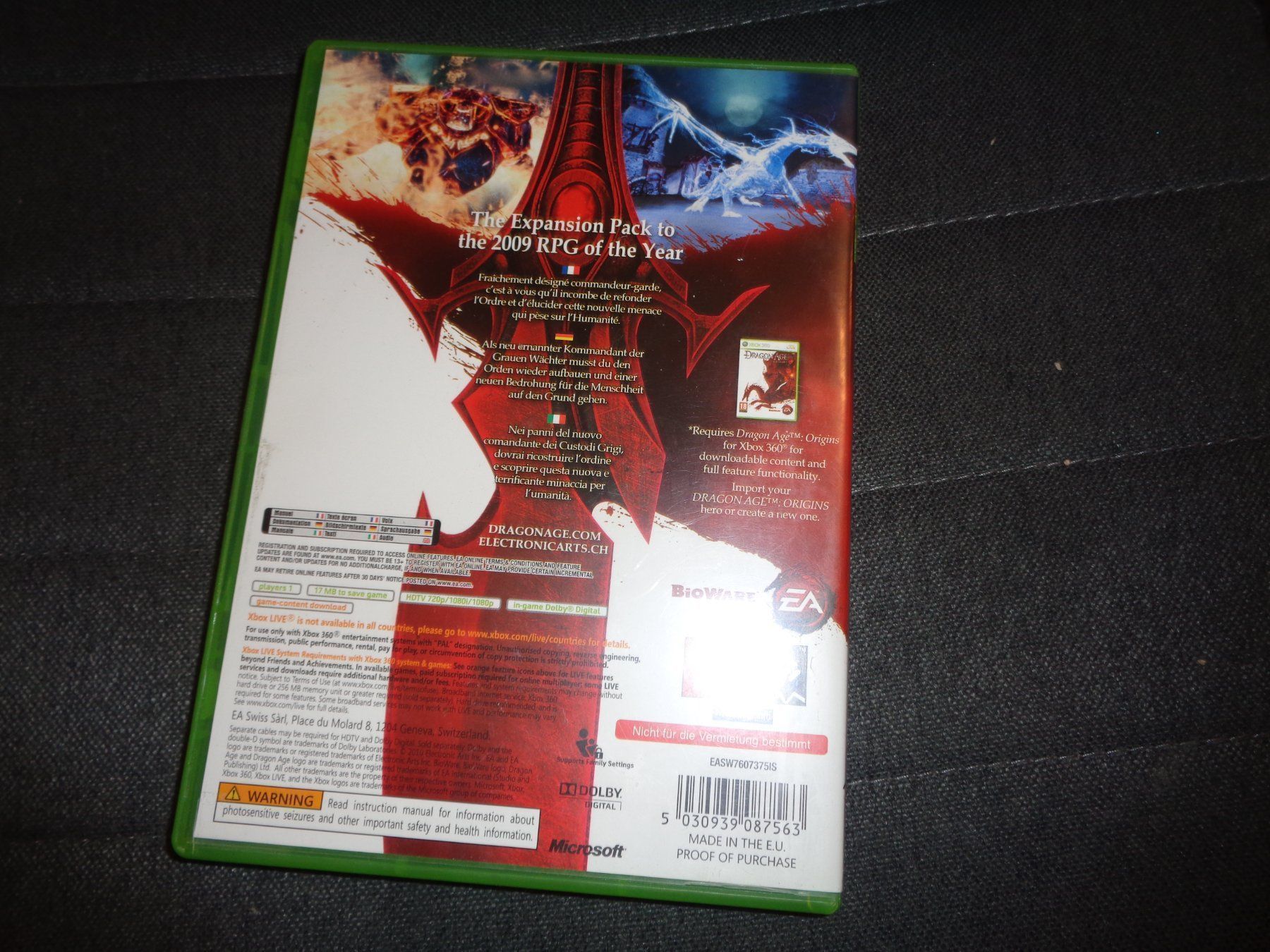 Giochi: Dragon Age Origins Awakening XBOX 360 – Usato da Olten venduto da Disc-Ausverkauf 2