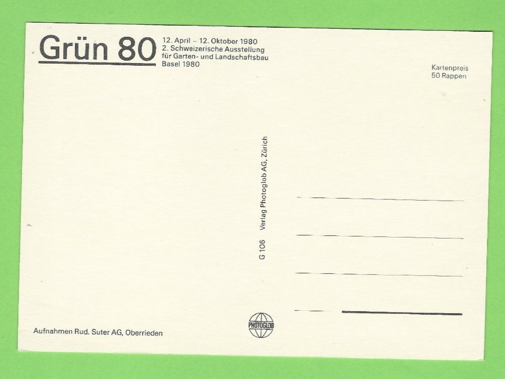 Cartoline postali: Grün 80 Basel – Usato da Zürich venduto da t24_de 1