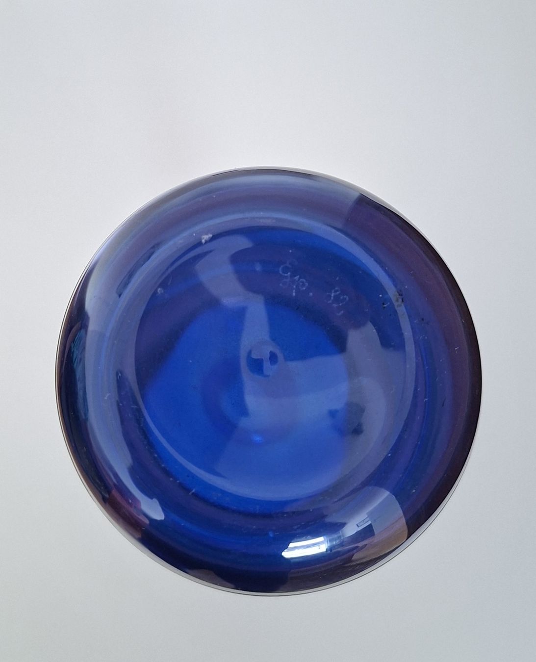 Vasi & Recipienti: Blaue Glasvase mit bunten Wirbeln – Usato da Luzern venduto da alpler1 5