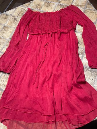 Rinascimento Dolce Vita sexy abito rosso- semitrasparente