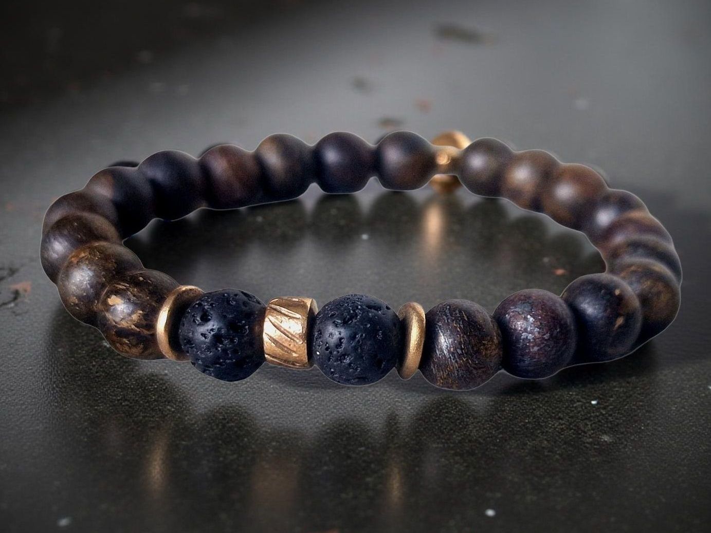 Bracciali & Braccialetti: Armband Bronzit-Lava-Bronzit. ca. 20cm Umfang – Nuovo e nell'imballaggio originale da Aarau venduto da Schmuckhoehle_MD 2