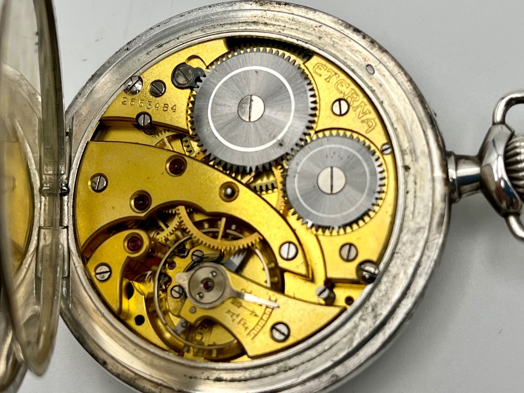 Eterna Uhren: Eterna Chronometer Taschenuhr 0.800 Silber Handaufzug – Gebraucht aus Aarau von  5
