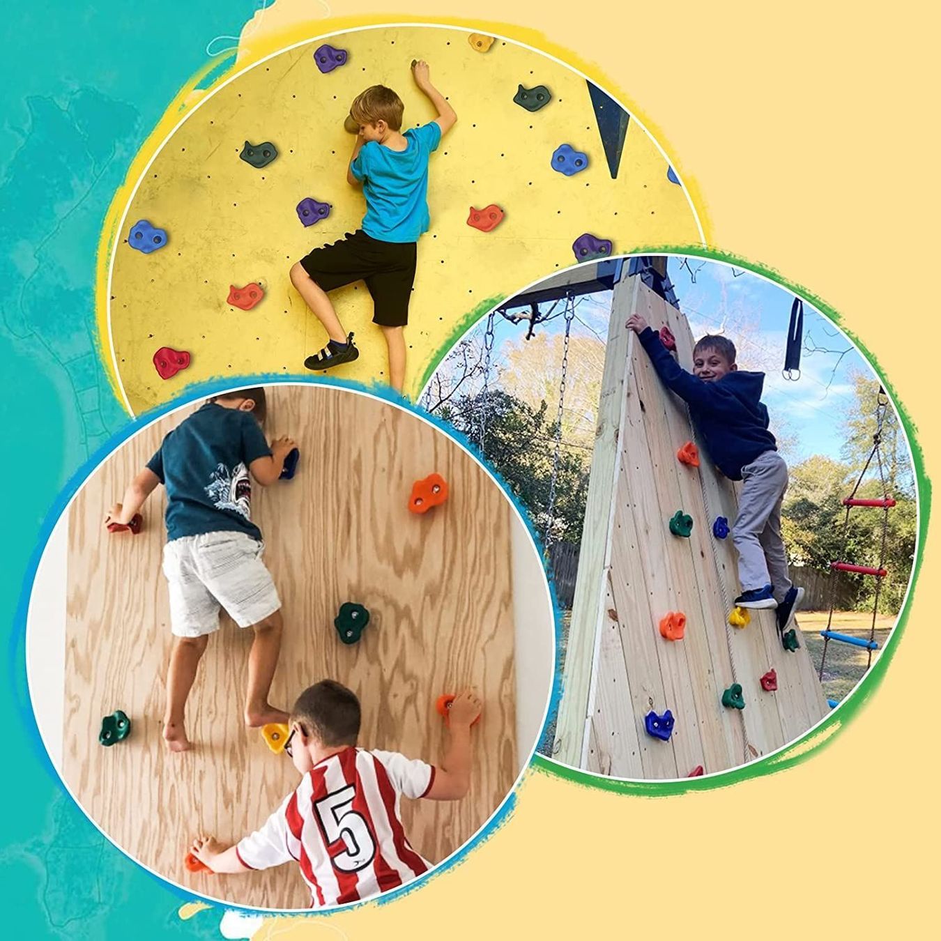 Kletterwände & Klettergriffe: Kinder Klettergriffe Klettersteine bunt – Neu (gemäss Beschreibung) aus Thun von Laoye 1